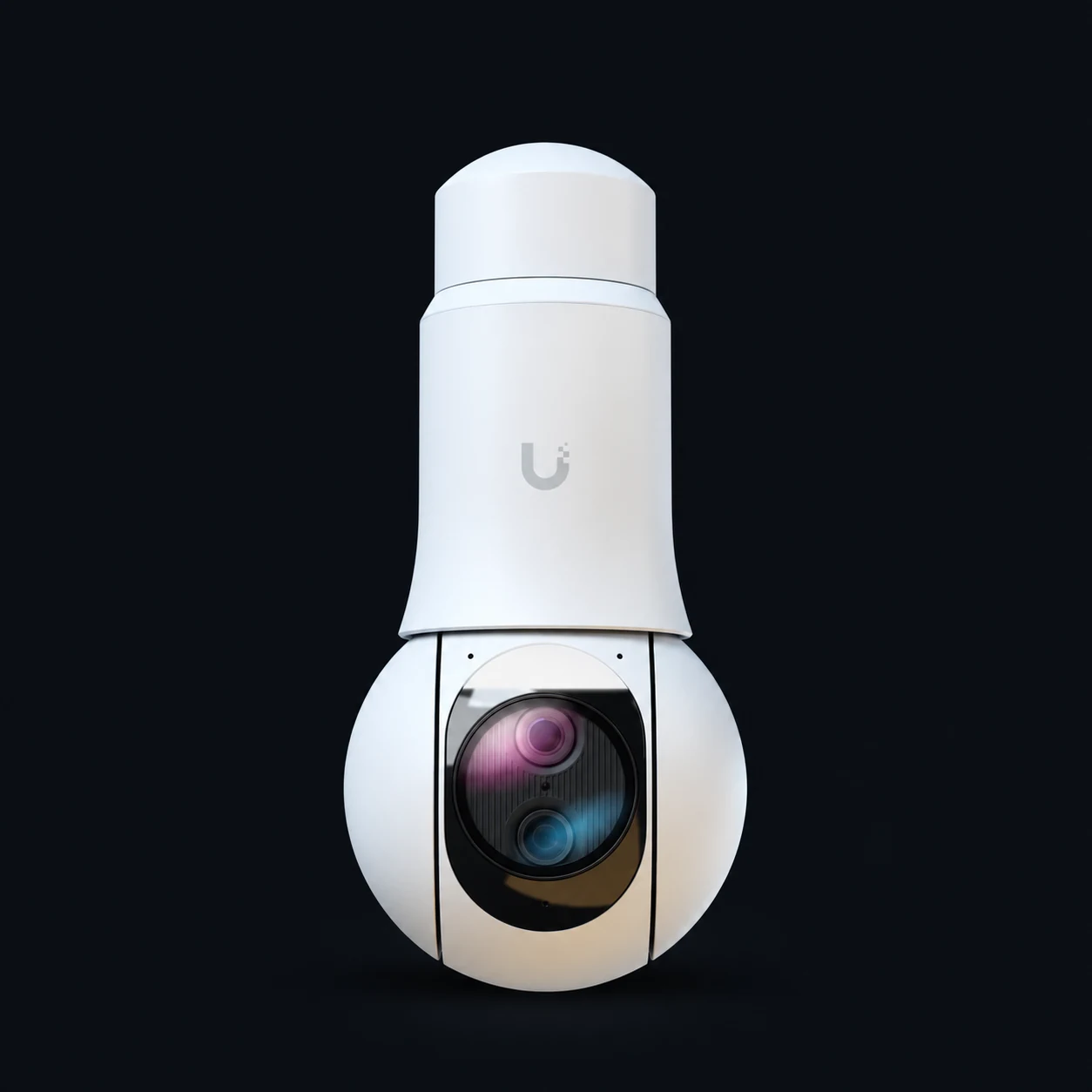 White UniFi G6 PTZ product image against a dark background